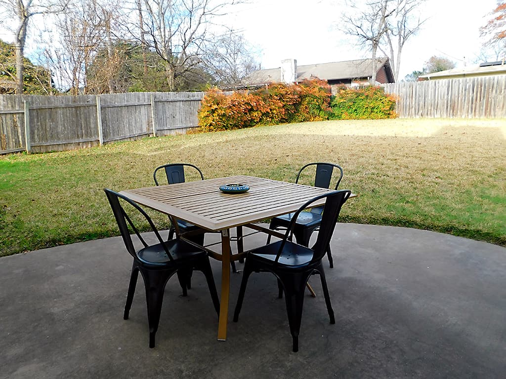 Austin TX sober living house back patio